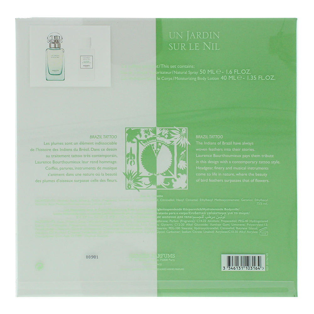 Hermès Un Jardin Sur Le Nil 2 Piece Gift Set: Eau de Toilette 50ml - Body Lotion