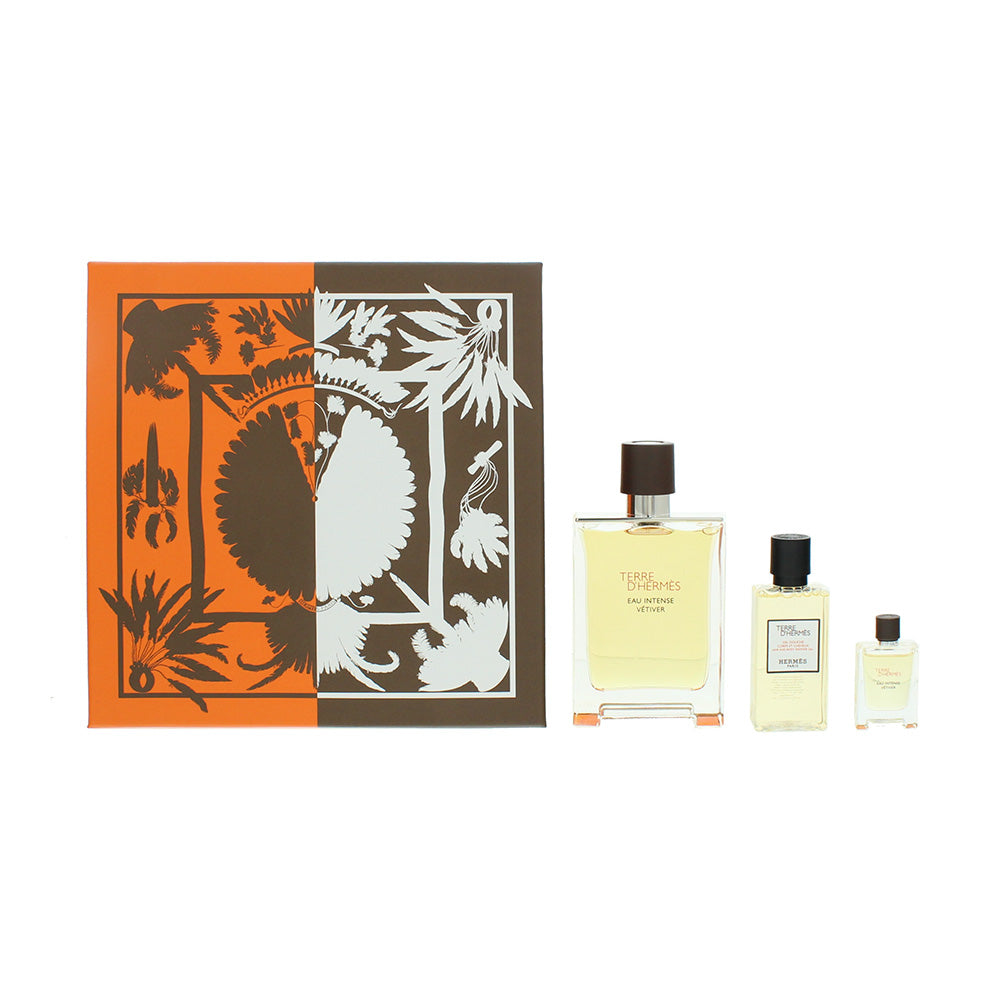 Hermès Terre D'Hermès Eau Intense Vetiver 3 Piece Gift Set: Eau de Parfum 100ml 