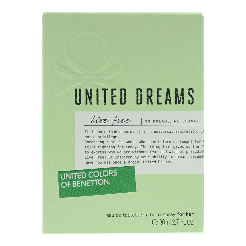 Benetton United Dreams Live Free Eau de Toilette 80ml - Box