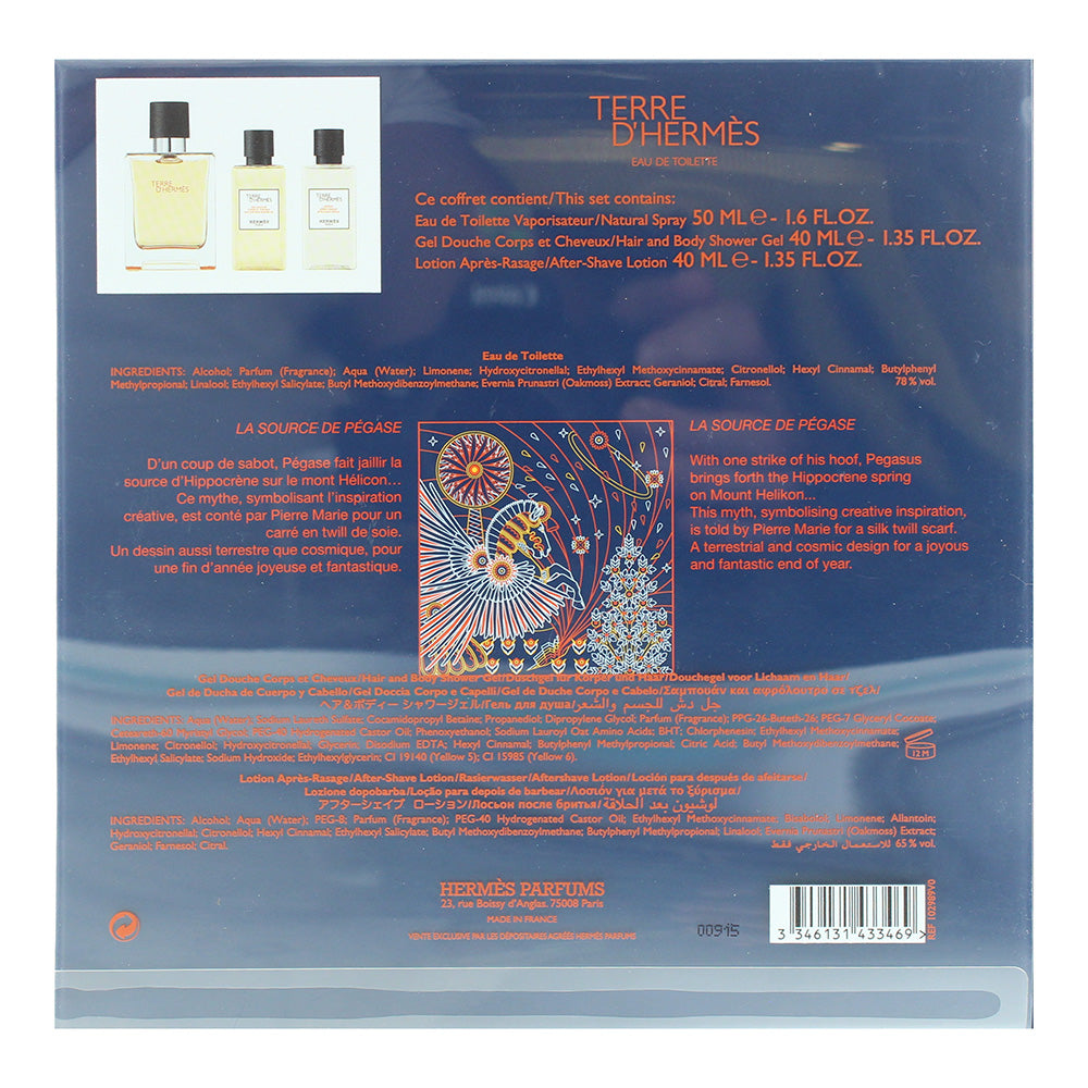 Hermès Terre D'hermès 3 Piece Gift Set: Eau de Toilette 50ml - Aftershave Lotion