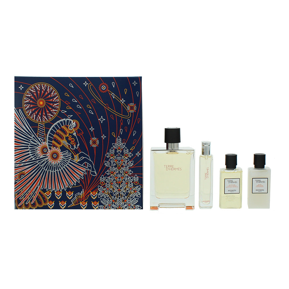 Hermès Terre D'hermès 4 Piece Gift Set: Eau de Toilette 100ml - Eau de Toilette 