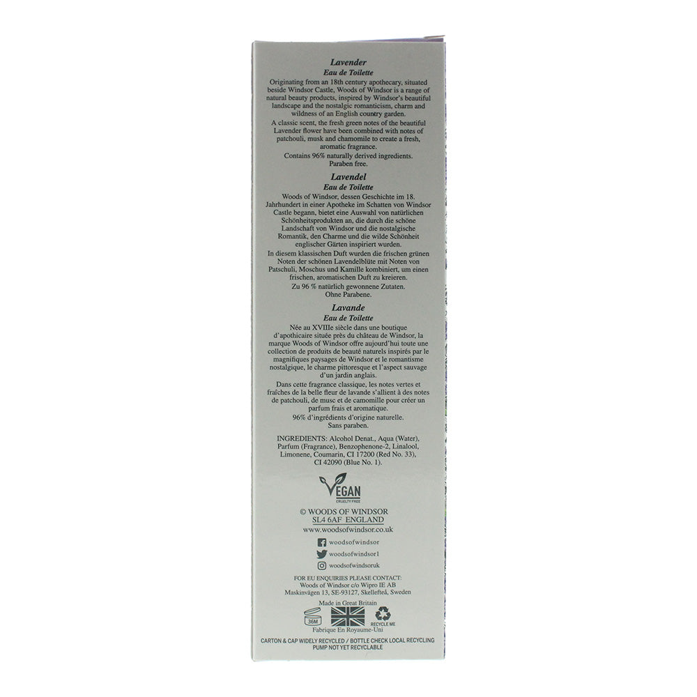Woods Of Windsor Lavender Eau de Toilette 100ml - Ingredients