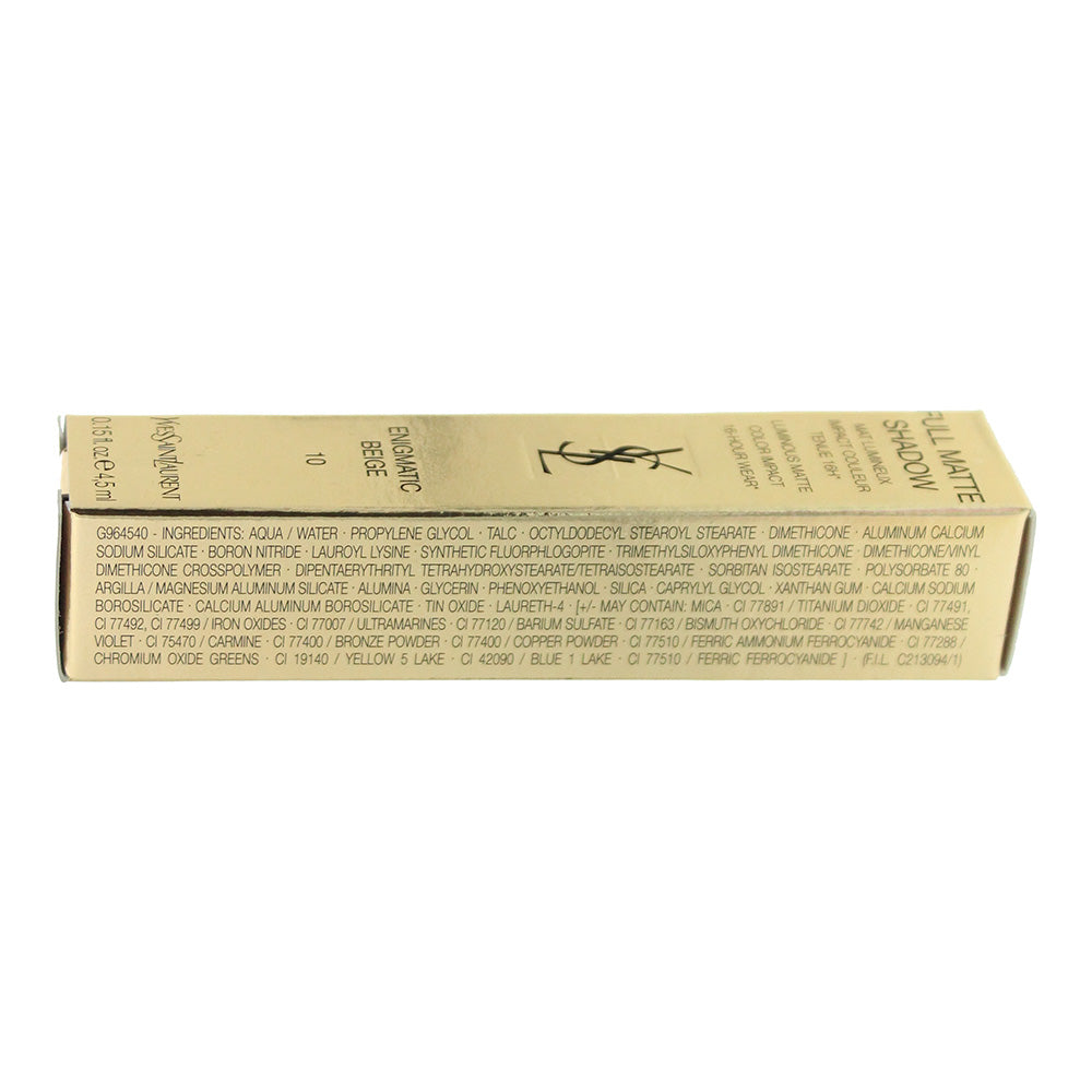 Yves Saint Laurent Full Matte Enigmatic Beige 10 Eyeshadow 4.5ml - Ingredients