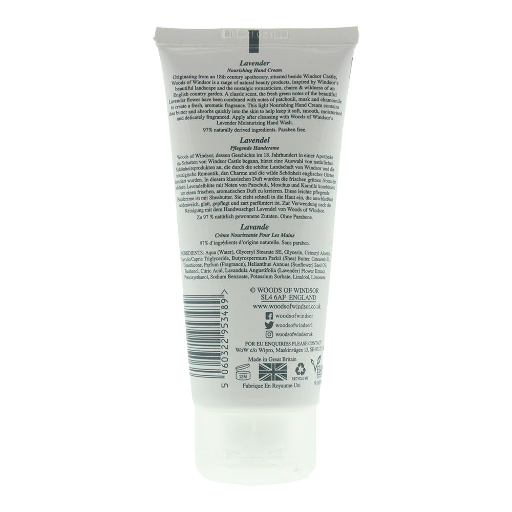 Woods Of Windsor Lavender Hand Cream 100ml - Ingredients