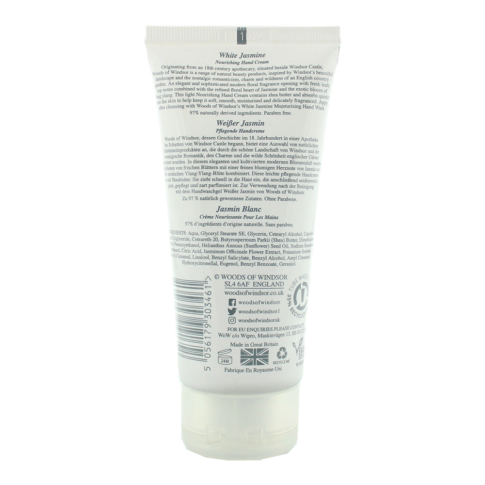 Woods Of Windsor White Jasmine Hand Cream 100ml - Ingredients