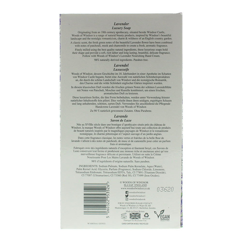 Woods Of Windsor Lavender Soap 3 X 60g - Ingredients