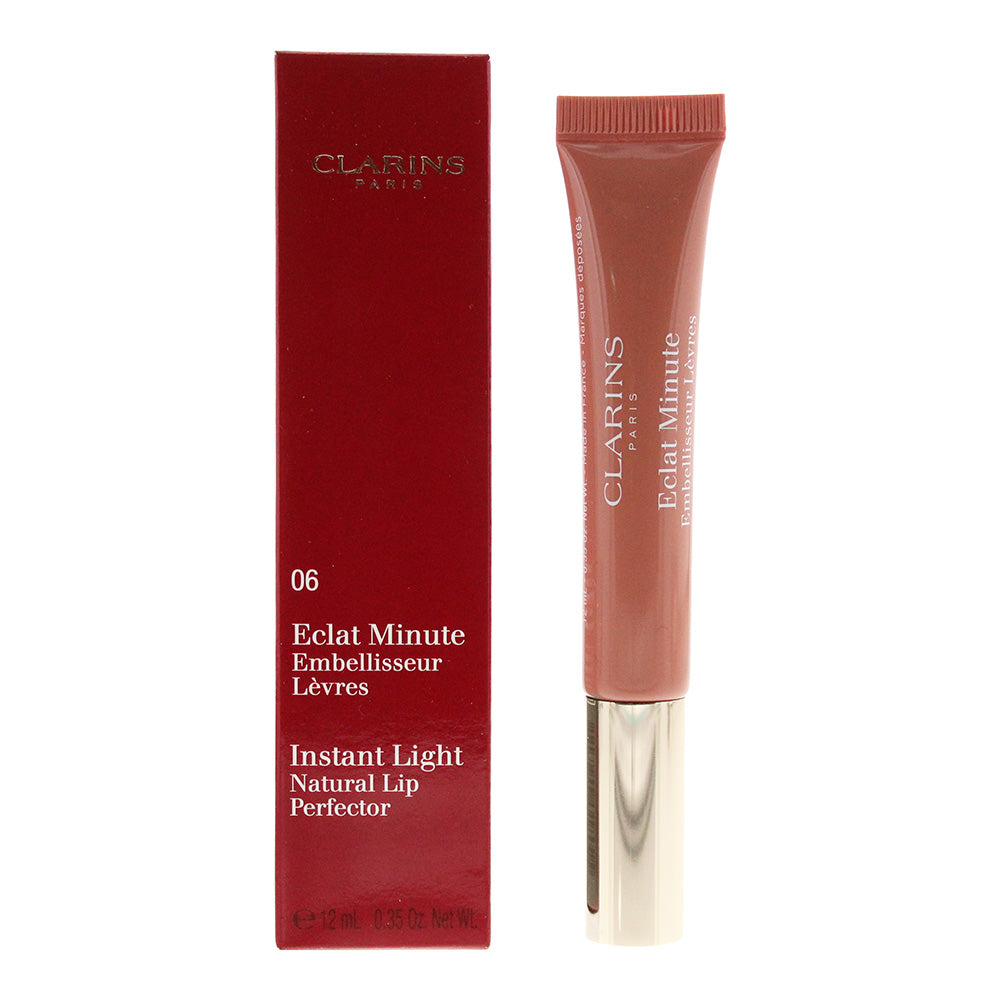 Clarins Instant Light Natural Lip Perfector 06 Rosewood Shimmer Lip Gloss 12ml