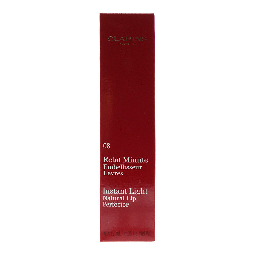 Clarins Instant Light Natural Lip Perfector 08 Plum Lip Gloss 12ml - Box