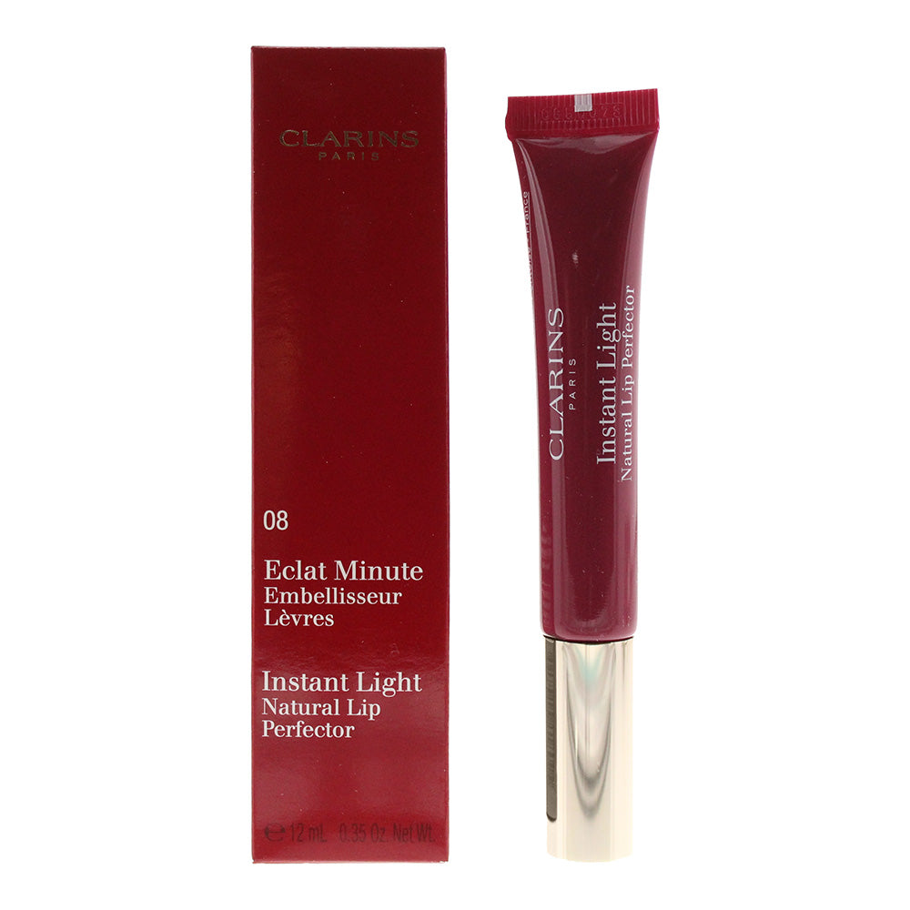 Clarins Instant Light Natural Lip Perfector 08 Plum Lip Gloss 12ml