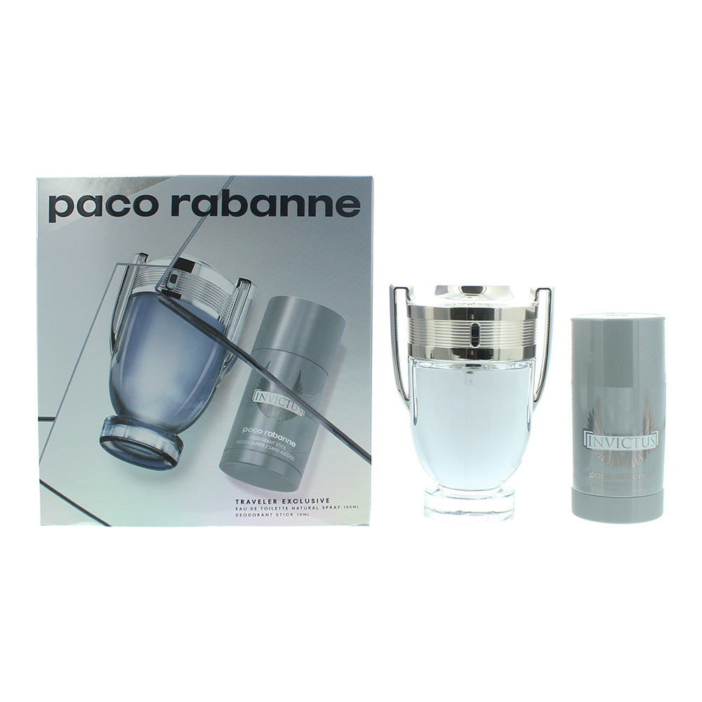 Paco Rabanne Invictus 2 Piece Gift Set: Eau De Toilette 100ml - Deodorant Stick 75ml