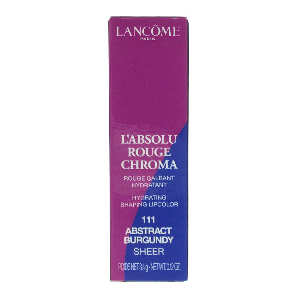 Lancôme L'absolu Rouge Chroma 111 Abstract Burgundy Sheer Lipstick 3.4g - Box
