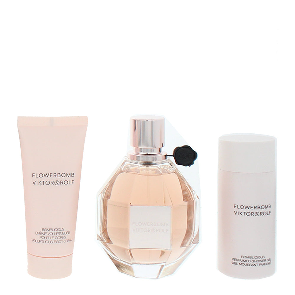 Viktor & Rolf Flowerbomb 3 Piece Gift Set: Eau de Parfum 100ml - Shower Gel 50ml - Product