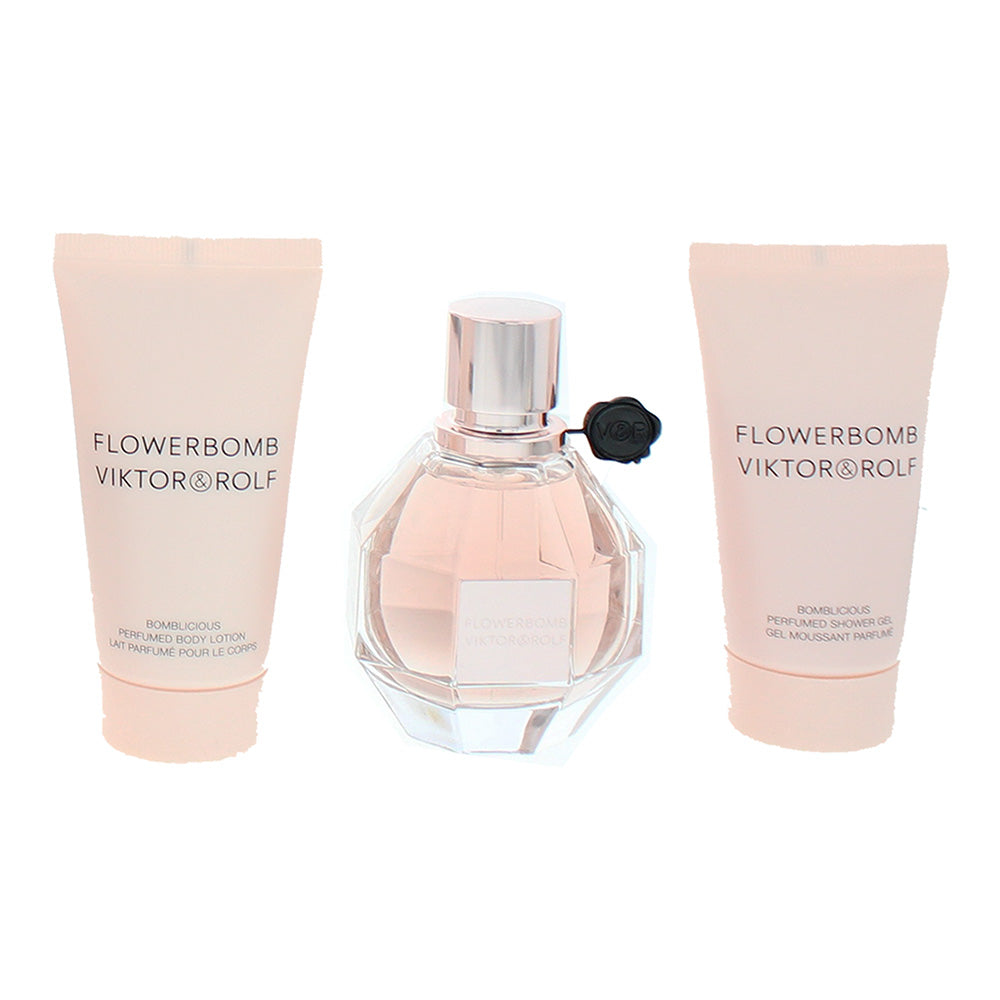 Viktor & Rolf Flowerbomb 3 Piece Gift Set: Eau de Parfum 50ml - Body Lotion 50ml - Product