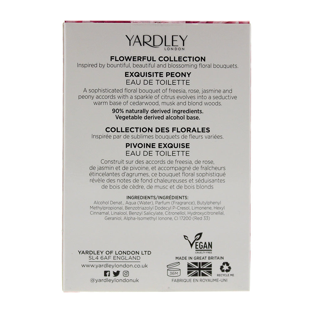 Yardley Flowerful Collection Exquisite Peony Eau De Toilette 50ml