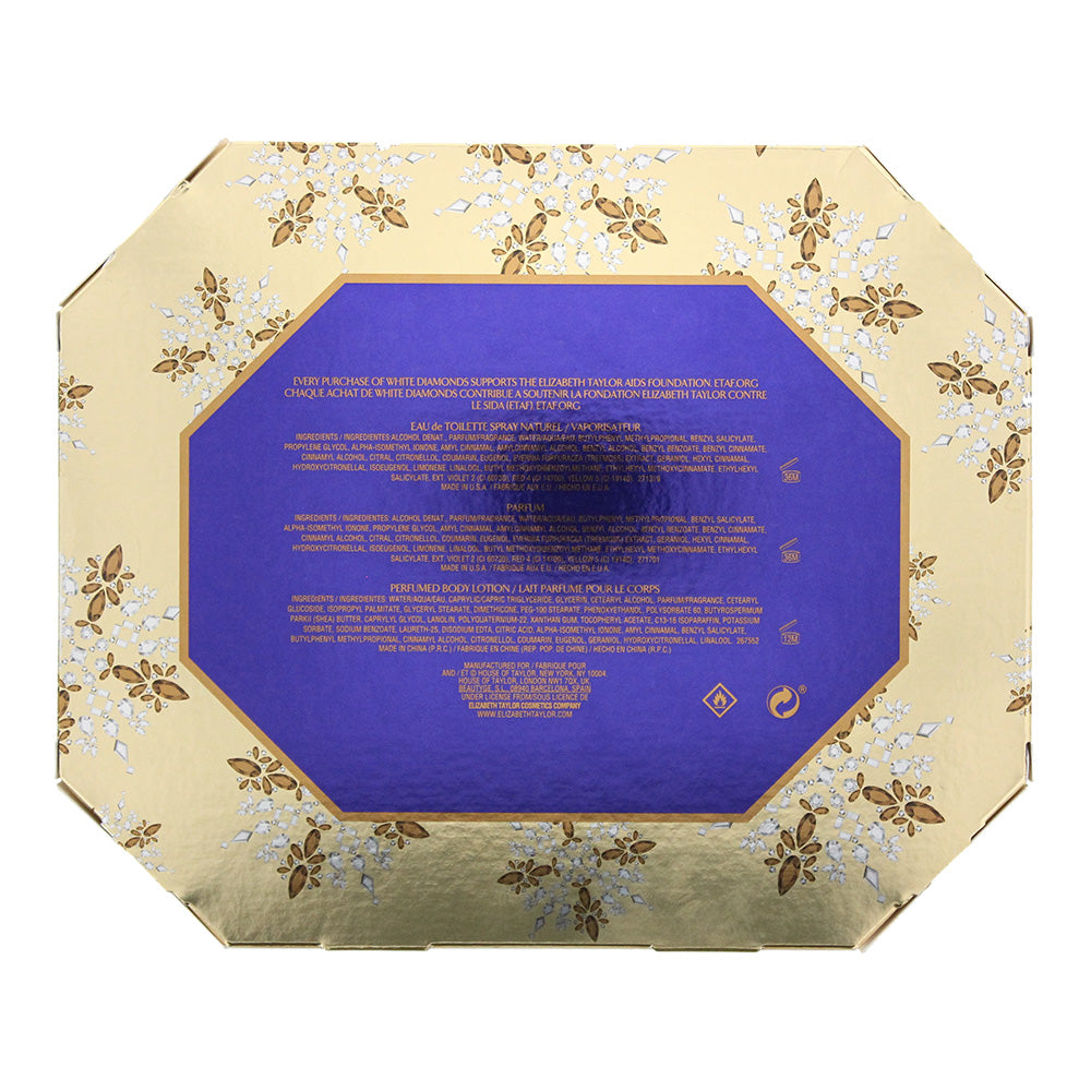 Elizabeth Taylor White Diamonds 3 Piece Gift Set: Eau de Toilette 30ml - Parfum 