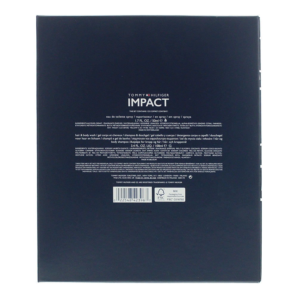 Tommy Hilfiger Impact 2 Piece gift Set: Eau De Toilette 50ml - Body Wash 100ml