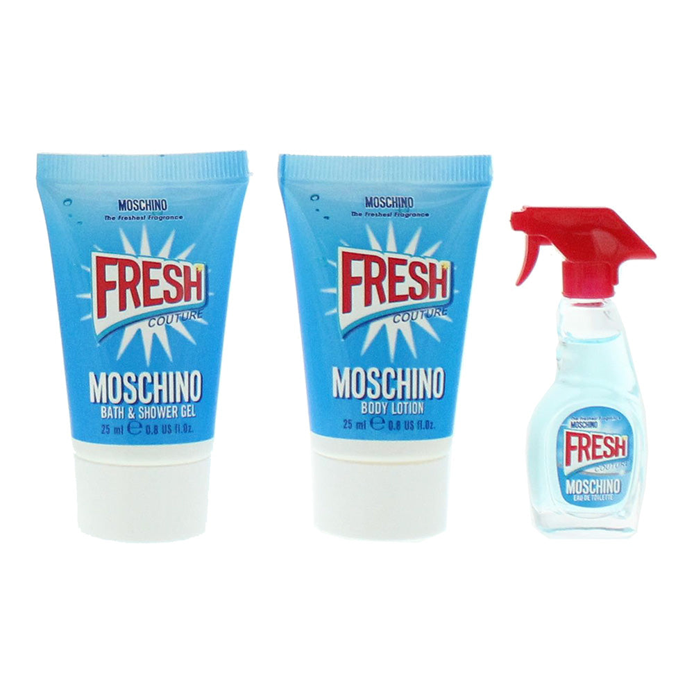 Moschino Fresh Couture 3 Piece Gift Set: Eau de Toilette 5ml - Shower Gel 25ml - - Product