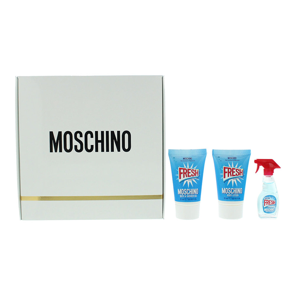 Moschino Fresh Couture 3 Piece Gift Set: Eau de Toilette 5ml - Shower Gel 25ml -