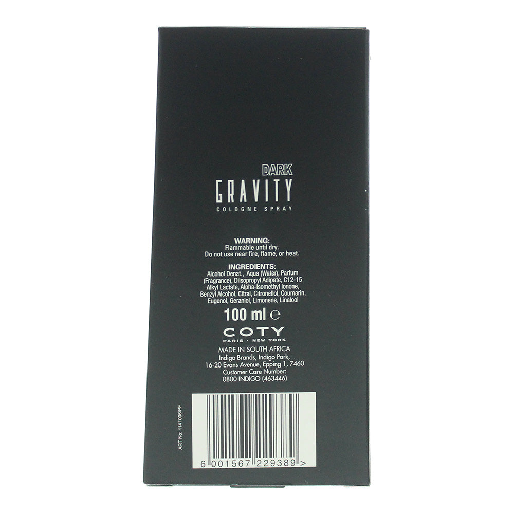 Coty Dark Gravity Cologne Spray 100ml