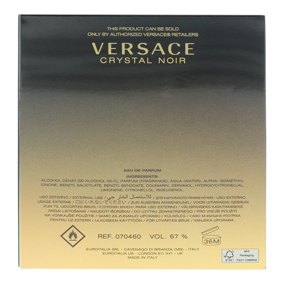 Versace Crystal Noir Eau de Parfum 90ml - Ingredients