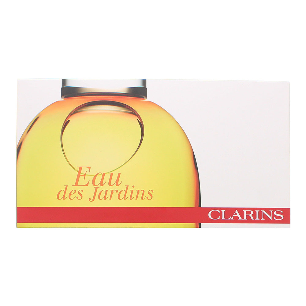 Clarins Eau de Jardins 3 Piece Eau de Soins 100ml - Refillable Spray 10ml - Pouch - Box
