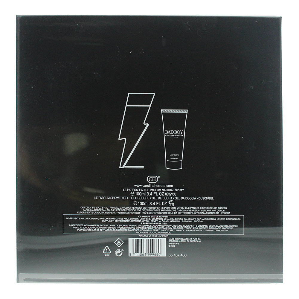 Carolina Herrera Bad Boy Le Parfum 2 Piece Gift Set: Eau de Parfum 100ml - Showe