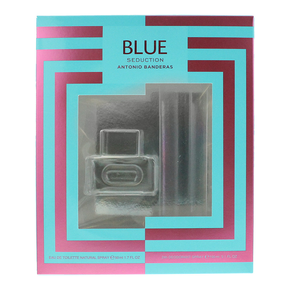 Antonio Banderas Blue Seduction 2 Piece Gift Set: Eau de Toilette 50ml - Deodora - Box
