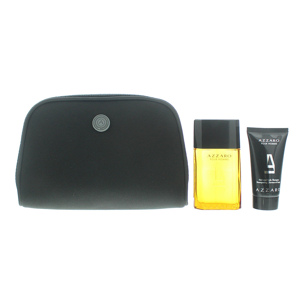 Azzaro Pour Homme 3 Piece Eau de Toilette 50ml -  Shower Gel 50ml - Toiletry Bag - Product