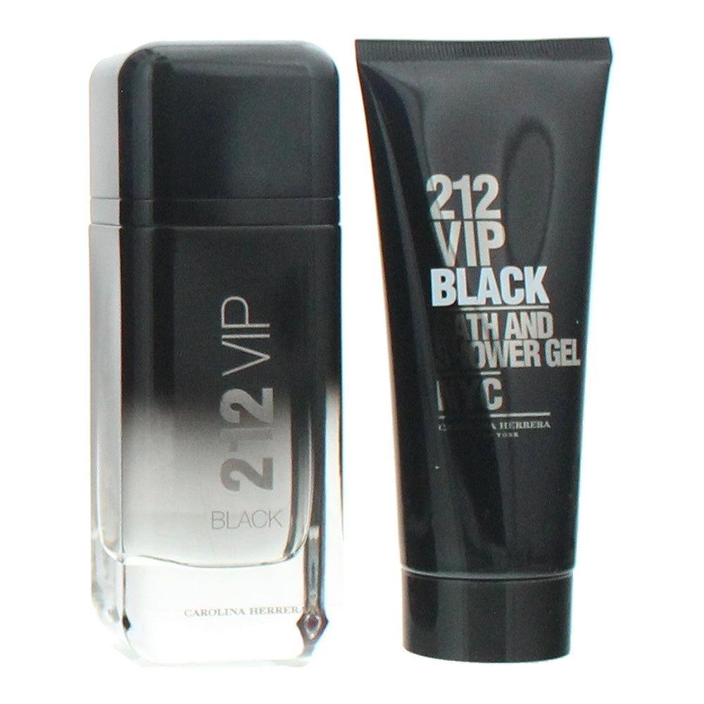 Carolina Herrera 212 Vip Black 2 Piece Gift Set: Eau de Parfum 100ml - Shower Ge - Product