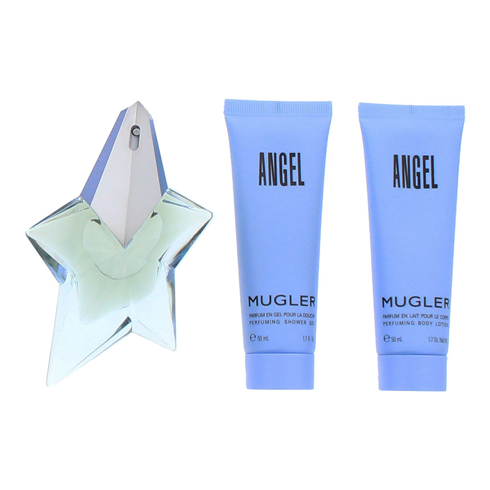 Mugler Angel 3 Piece Eau de Parfum 25ml - Body Lotion 50ml -  Shower Gel 50ml - Product