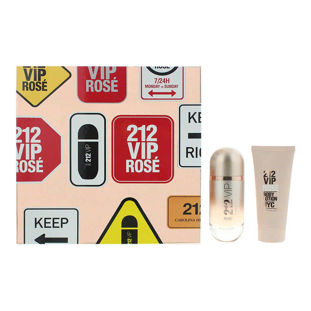 Carolina Herrera 212 Vip Rosé 2 Piece Gift Set: Eau de Parfum 80ml - Body Lotion