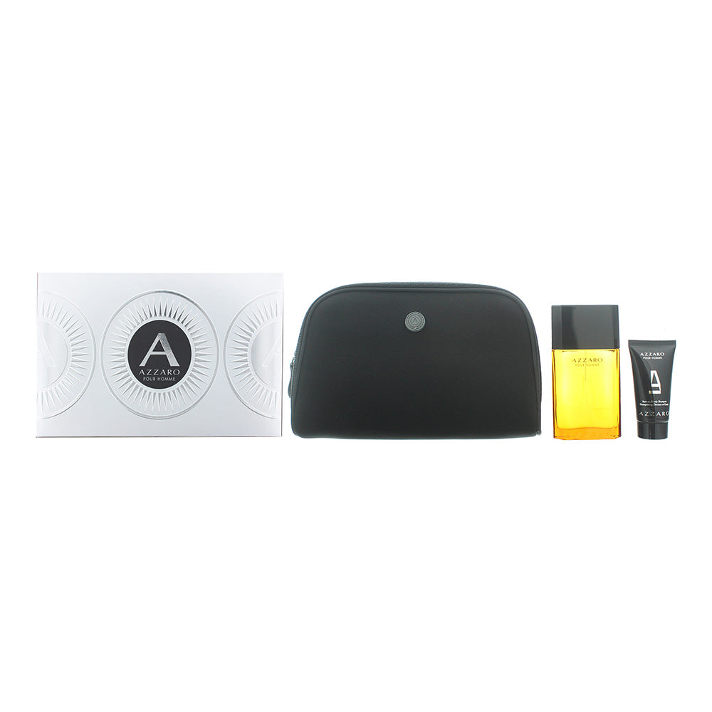 Azzaro Pour Homme 3 Piece Eau de Toilette 100ml -  Shower Gel 50ml - Toiletry Ba