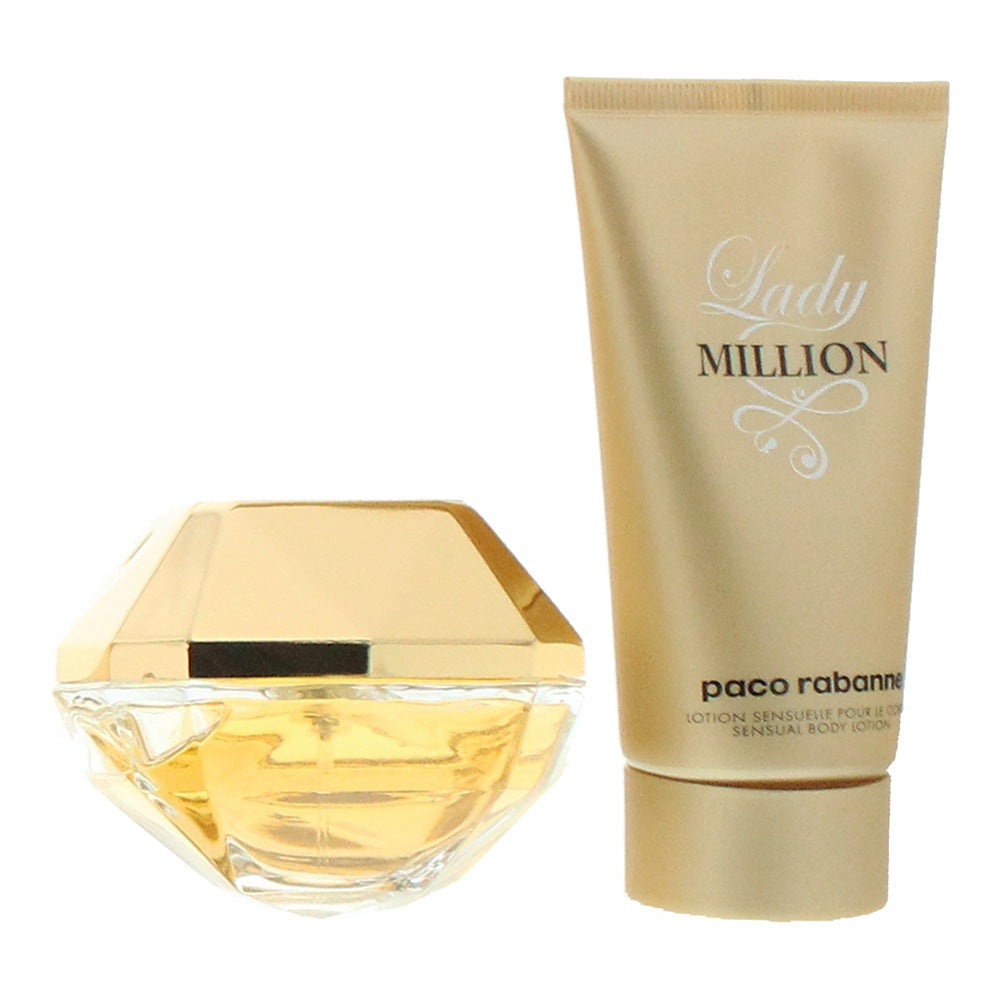 Paco Rabanne Lady Million 2 Piece Gift Set: Eau de Parfum 50ml - Body Lotion 75m - Product