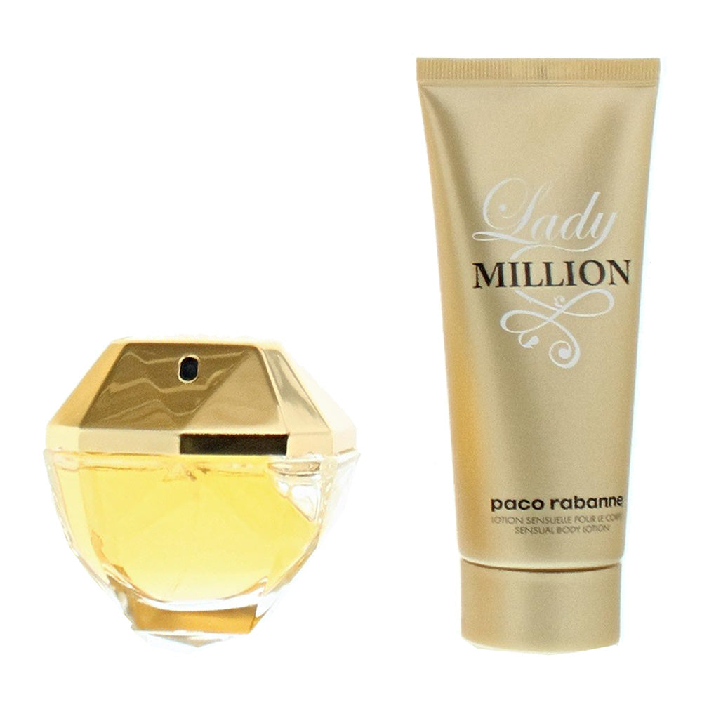 Paco Rabanne Lady Million 2 Piece Gift Set: Eau de Parfum 80ml - Body Lotion 100 - Product