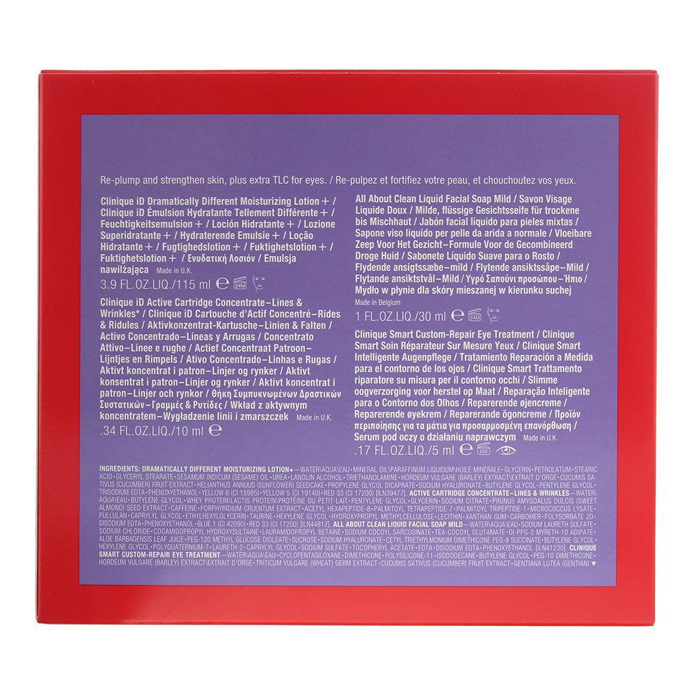 Clinique 4 Piece Gift Set: DDML+ 100ml - Cartridge Fatigue Concentrate 10ml - Liquid Facial Soap Mild 30ml - Smart Custom Repair Eye Treament 5ml