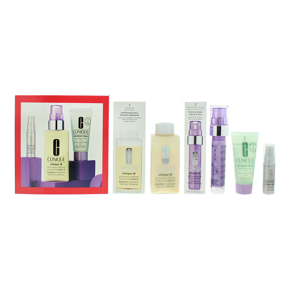 Clinique 4 Piece Gift Set: DDML+ 115ml - Cartridge Fatigue Concentrate 10ml - Liquid Facial Soap Mild 30ml - Smart Custom Repair Eye Treament 5ml