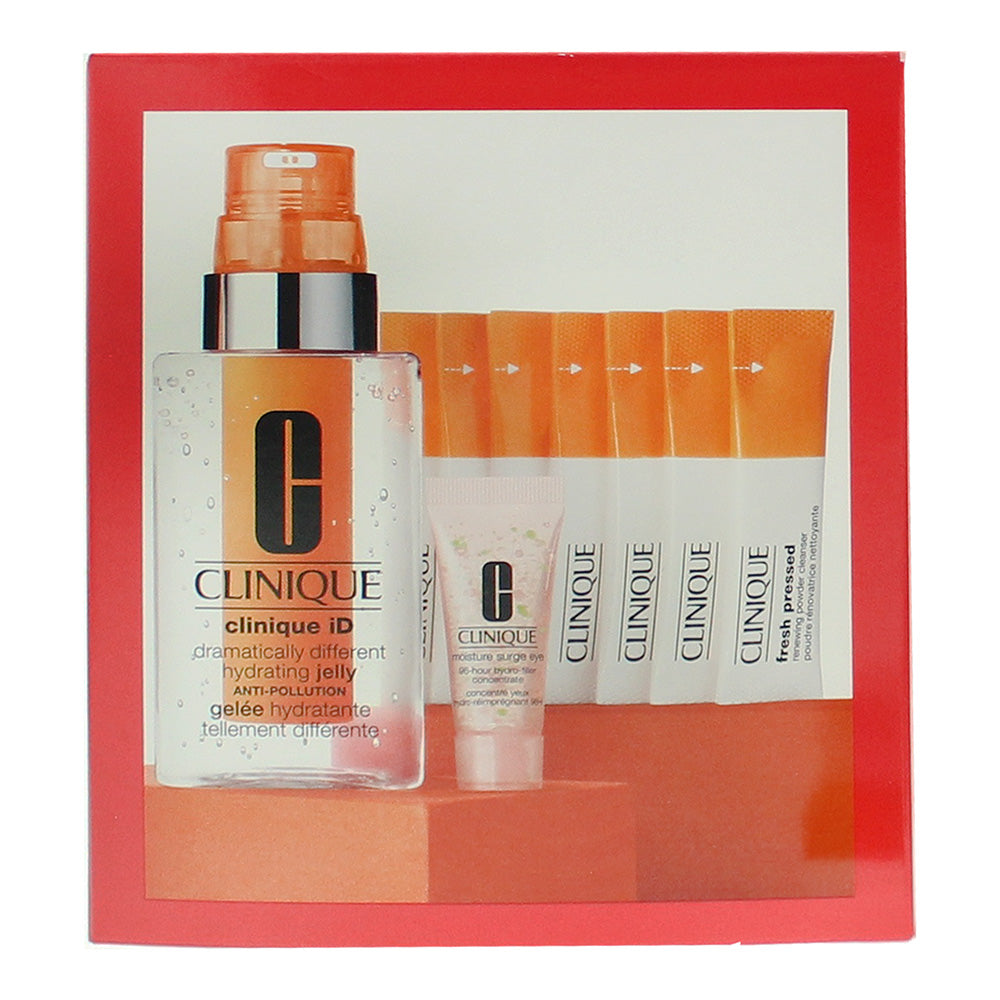 Clinique 4 Piece Gift set: DD Hydrating Jelly 115ml - Cartridge Concentrate Fatigue 10ml - 7 X Packets Powder Cleanser - Hydro-Filler Concentrate 5ml~ - Box