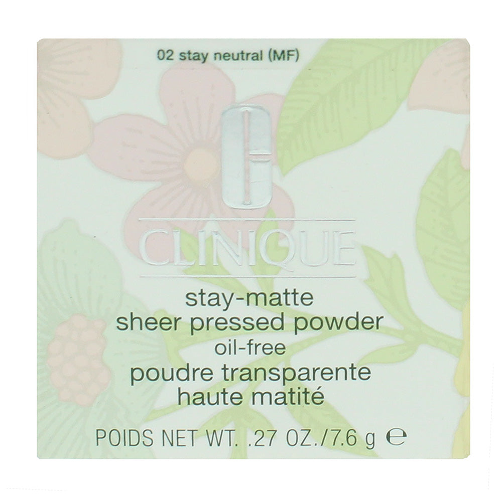 Clinique Stay-Matte Sheer Oil Free 02 Stay Neutral Pressed Powder 7.6g - Box