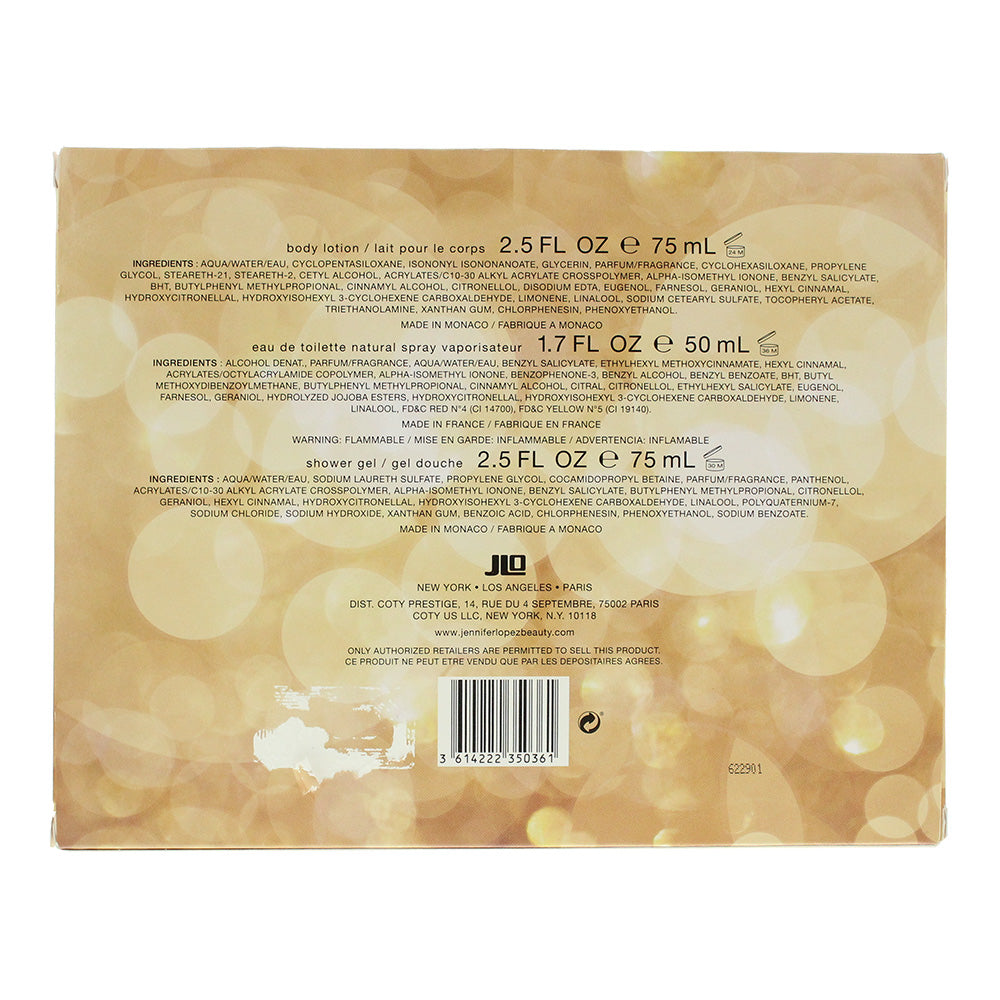 Jennifer Lopez Glow 3 Piece Gift Set: Eau de Toilette 50ml - Body Lotion 75ml - Shower Gel 75ml