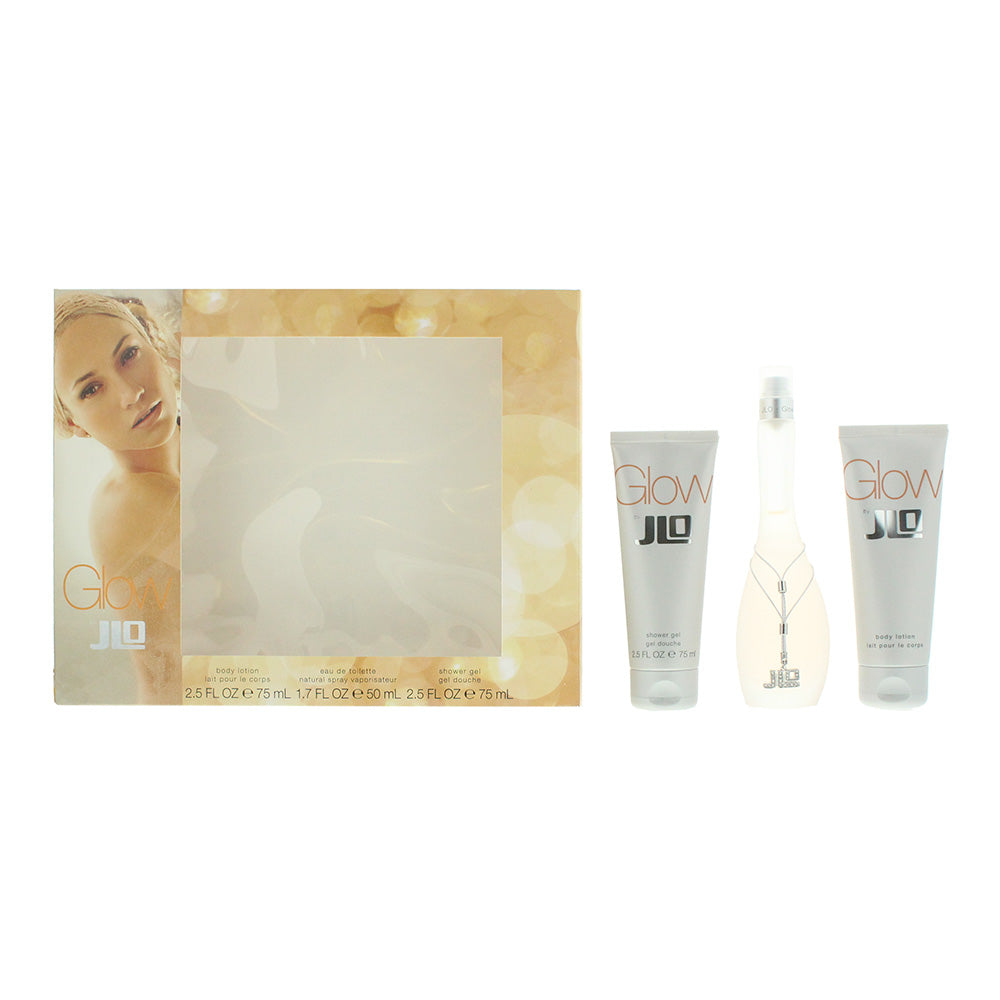 Jennifer Lopez Glow 3 Piece Gift Set: Eau de Toilette 50ml - Body Lotion 75ml - Shower Gel 75ml