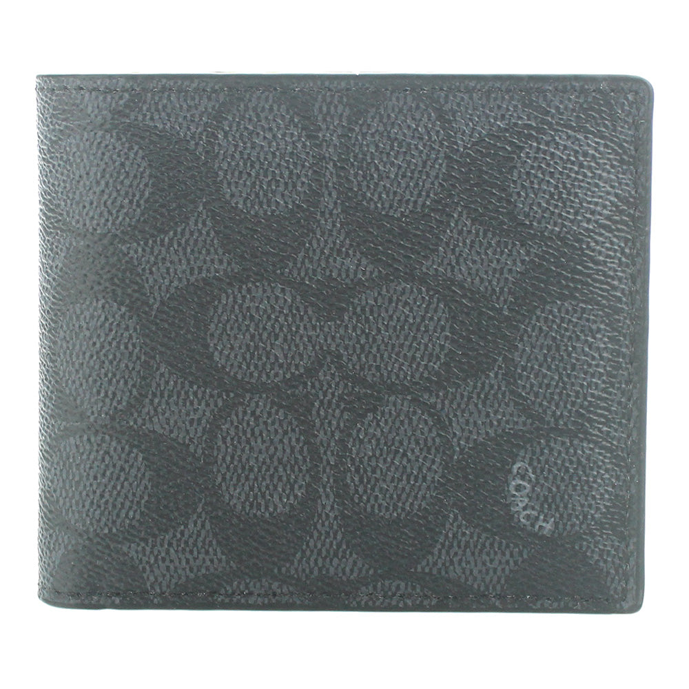 Coach Signature Canvas Compact ID Wallet