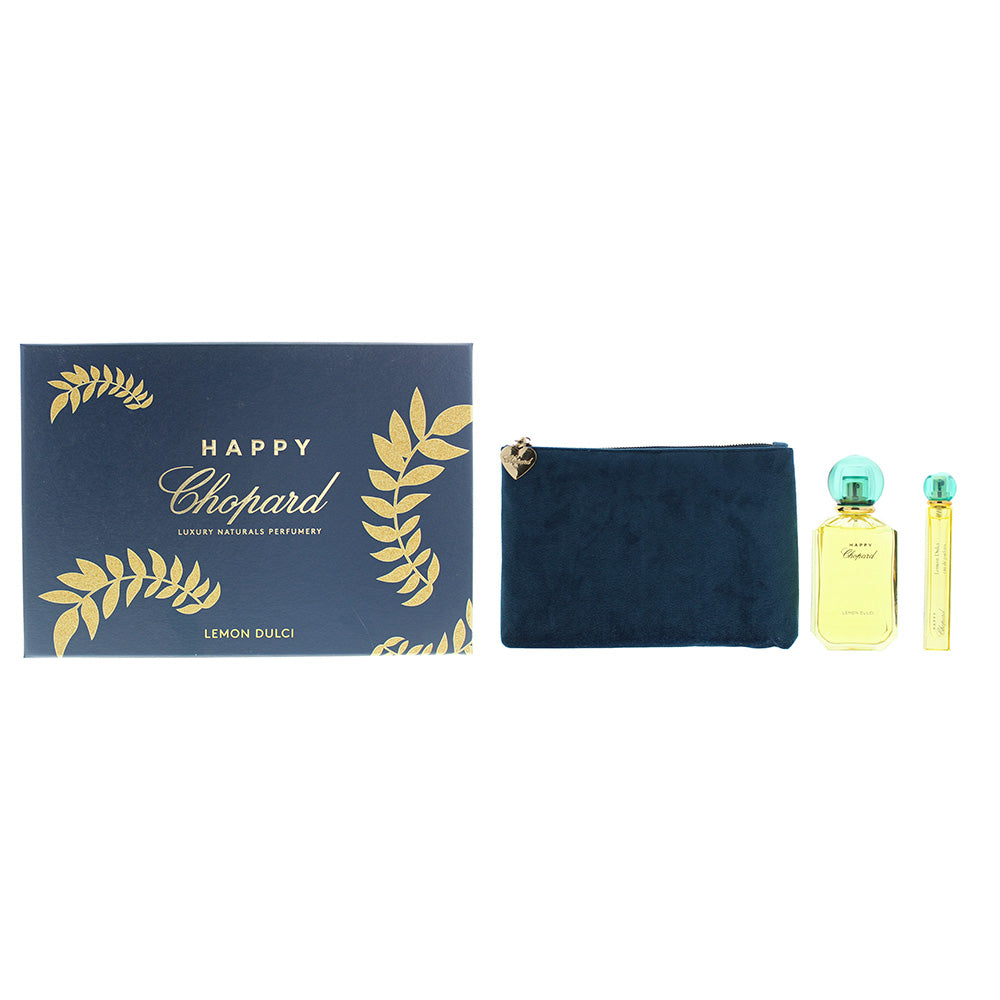 Chopard Happy Chopard Lemon Dulci 3 Piece Gift Set: Eau de Parfum 100ml - Eau de Parfum 10ml - Pouch