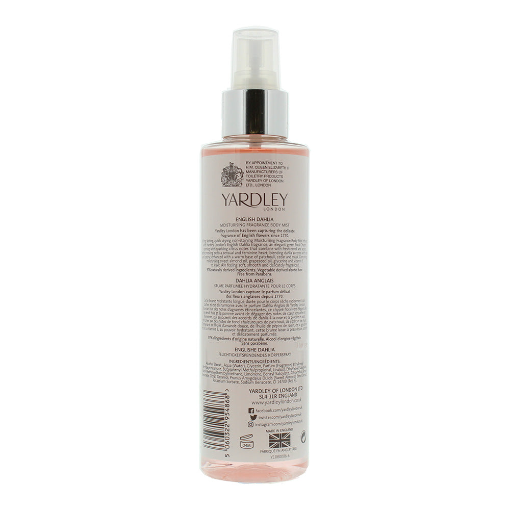 Yardley English Dahlia Fragrance Mist 200ml
