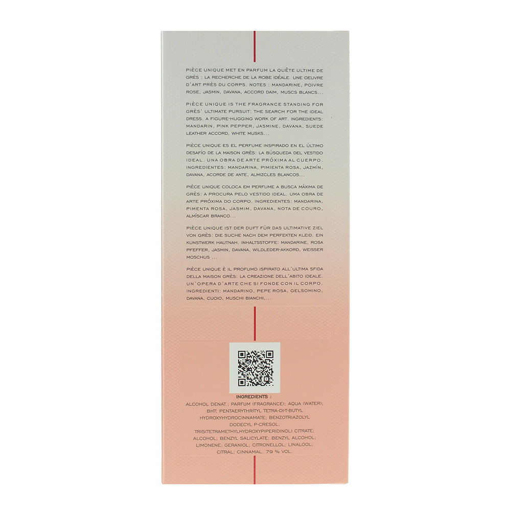 Parfums Grès Piece Unique Eau de Parfum 50ml - Ingredients
