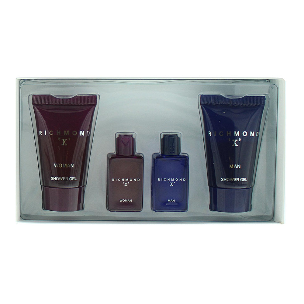 John Richmond X Woman & Man 4 Piece Gift Set: Eau de Toilette 4.5ml - Eau de Toilette 4.5ml - Shower Gel 25ml - Shower Gel 25ml - Product