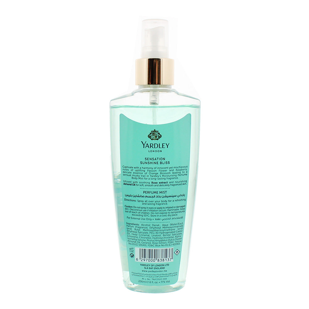 Yardley Sunshine Bliss Sensations Perfume Mist 236ml