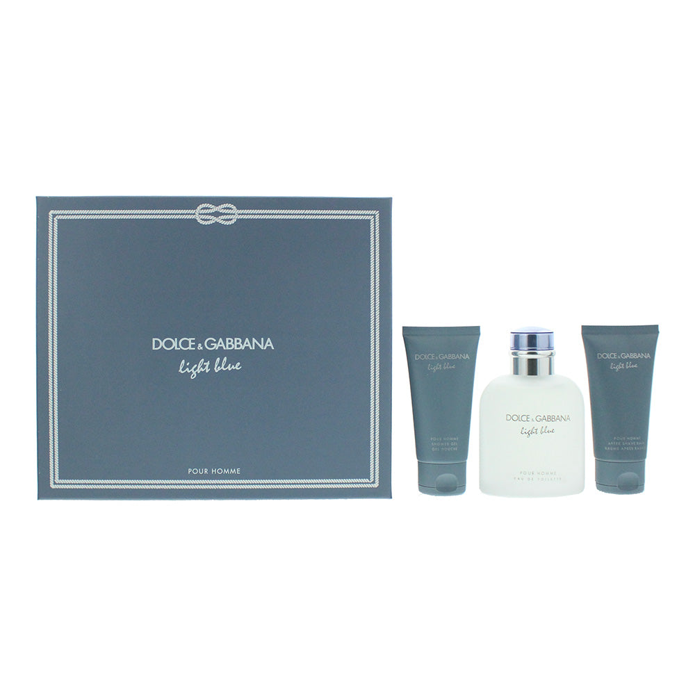 Dolce & Gabbana Light Blue 3 Piece L'Eau de Toilette 125ml + Shower Gel 50ml + Aftershave Balm 50ml