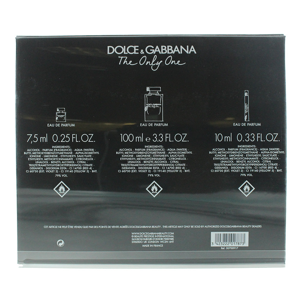 Dolce & Gabbana The Only One 3 Piece Eau de Parfum 100ml + Eau de Parfum 7.5ml + - Ingredients