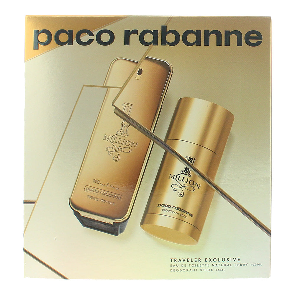 Paco Rabanne 1 Million 2 Piece Eau de Toilette 100ml - Deodorant Stick 75ml - Box