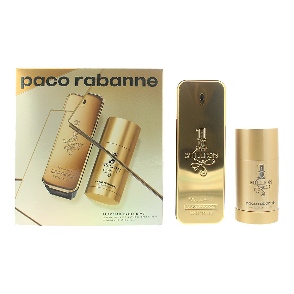 Paco Rabanne 1 Million 2 Piece Eau de Toilette 100ml - Deodorant Stick 75ml